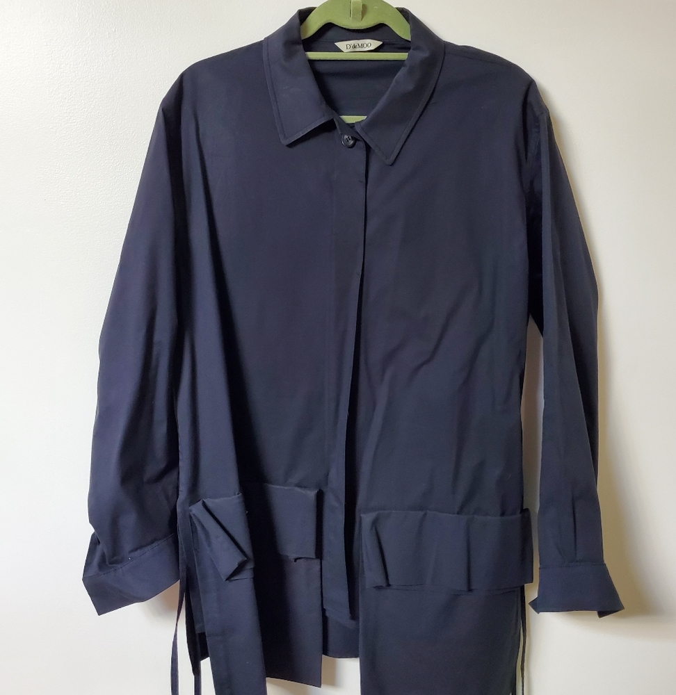 D'demoo korean minimalist navy shacket shirt jacke
